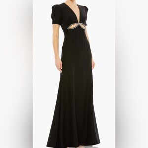 Mac Duggal Black Gown with Crystal Accents Size 4